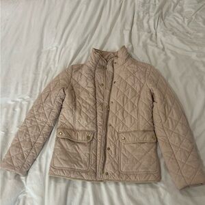 J.Crew Diamond Quilted Snap Front Jacket in Beige